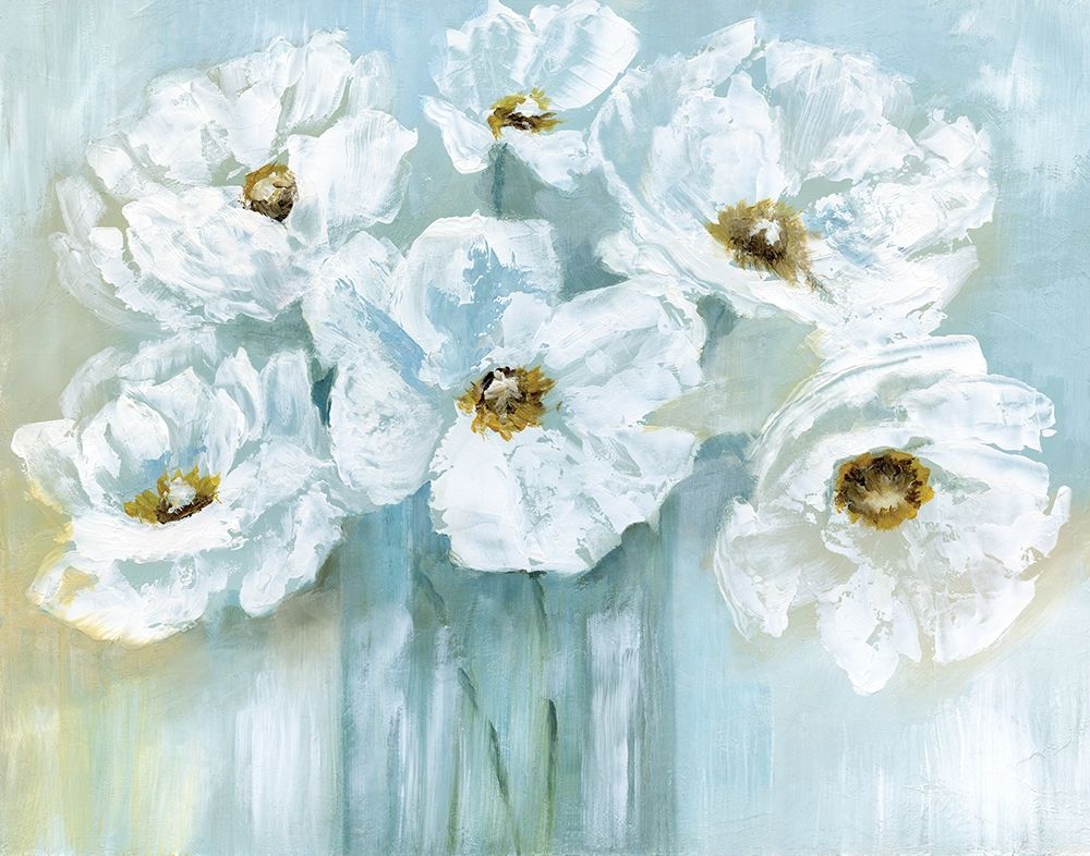 White Poppy Bouquet art print by Nan for $57.95 CAD