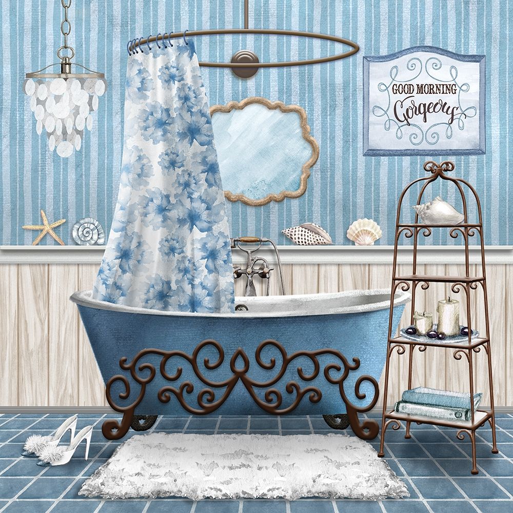 Blue Bath Retreat I art print by Conrad Knutsen for $57.95 CAD