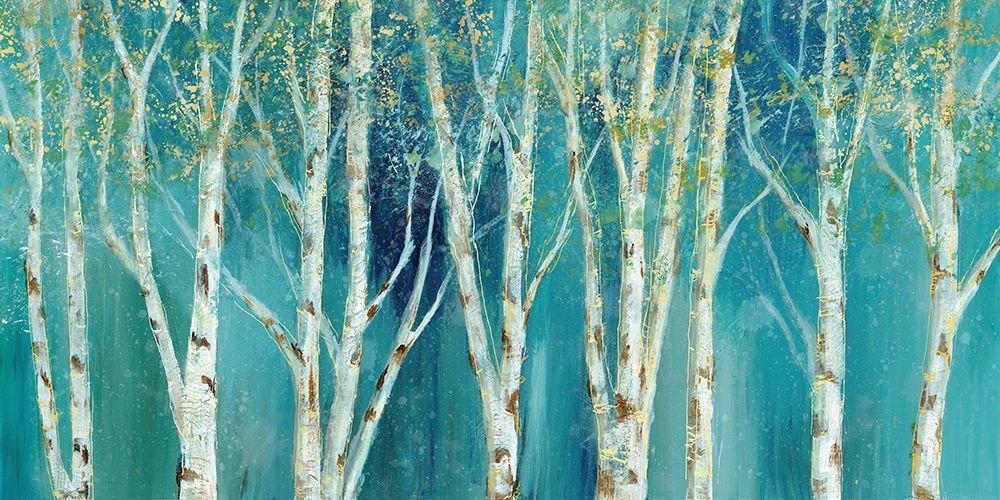 Birch on Blue art print by Nan for $57.95 CAD