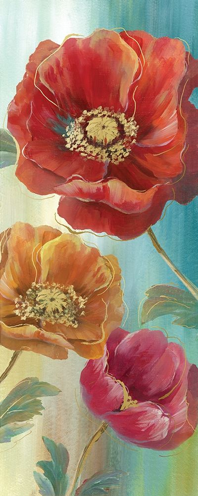 Poppy Panel Red II art print by Nan for $57.95 CAD