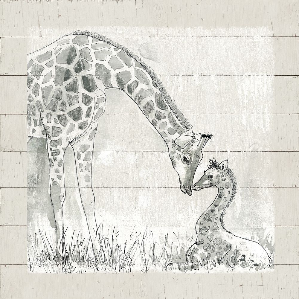 Sketchy Mother and Baby Giraffe art print by Carol Robinson for $57.95 CAD
