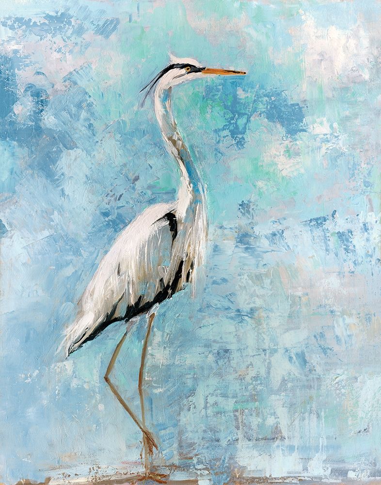 Hazy Morning Heron art print by Sally Swatland for $57.95 CAD