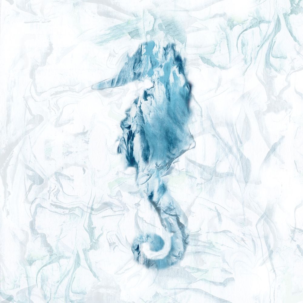 Blue Marble Seahorse art print by Nan for $57.95 CAD