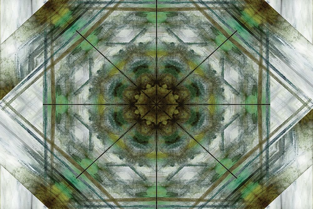 Green Grey Kaleidoscope I art print by Nan for $57.95 CAD