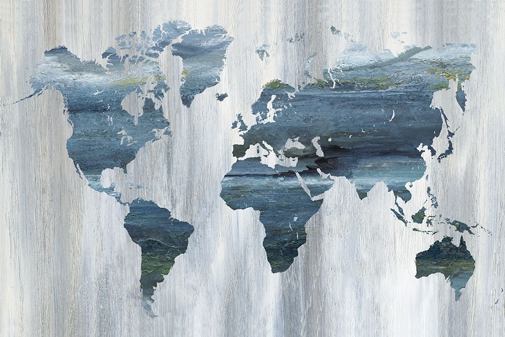 Textural World Map art print by Nan for $57.95 CAD