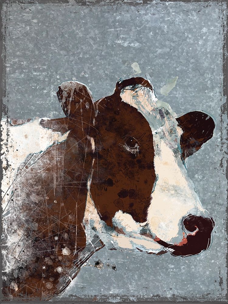 Cow on Galvanized Metal art print by Carol Robinson for $57.95 CAD