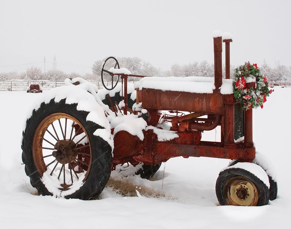 Christmas Tractor art print by Danita Delimont for $57.95 CAD