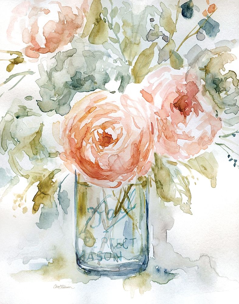 Cabbage Roses I art print by Carol Robinson for $57.95 CAD