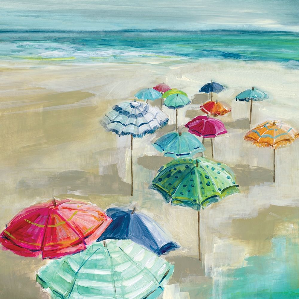 Umbrella Beach I art print by Carol Robinson for $57.95 CAD