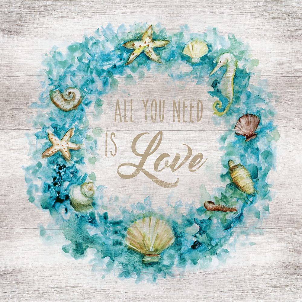 Love Beach Wreath art print by Nan for $57.95 CAD