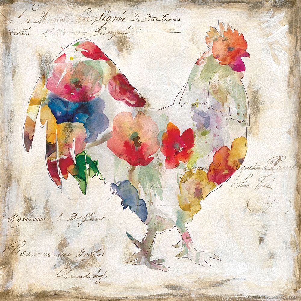 Flowered Rooster art print by Carol Robinson for $57.95 CAD
