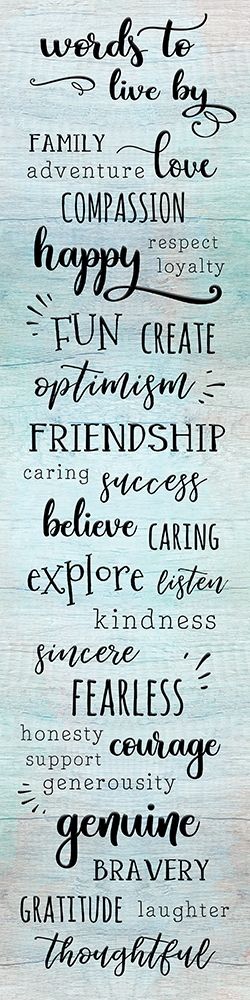 Words to Live art print by CAD DESIGNS for $57.95 CAD