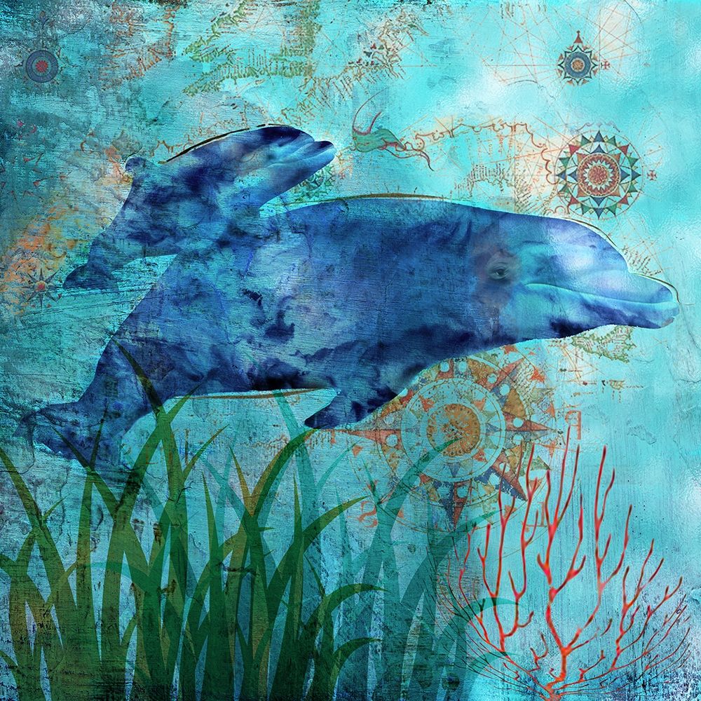 Deep Sea Dolphins art print by Nan for $57.95 CAD