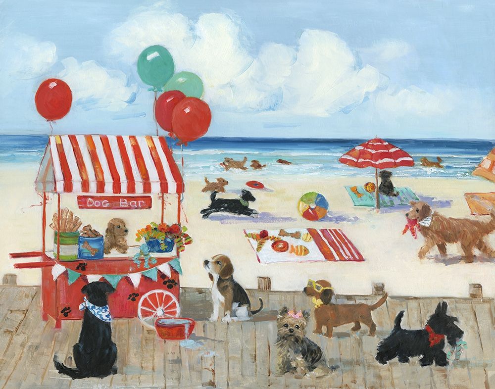 Beach Bark Park I art print by Sally Swatland for $57.95 CAD