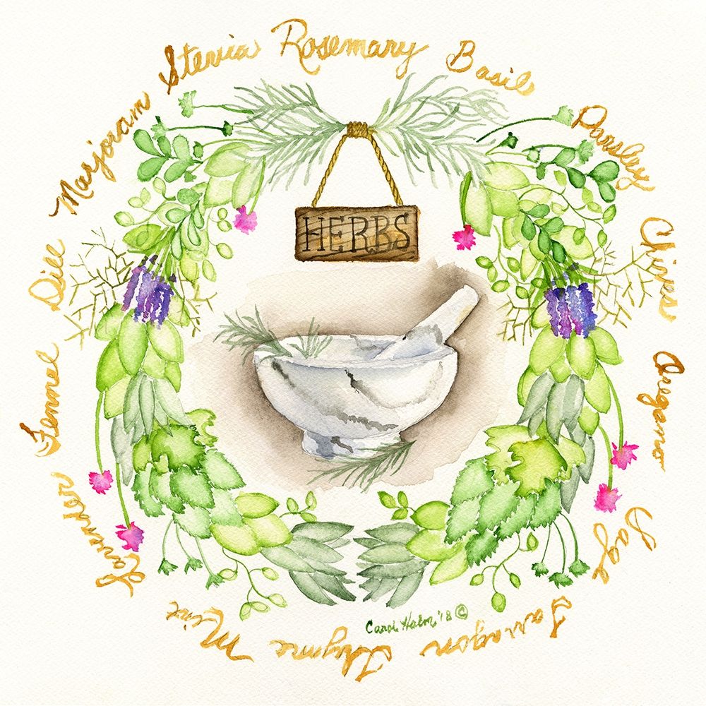 Herbal Wreath art print by Carol Halm for $57.95 CAD