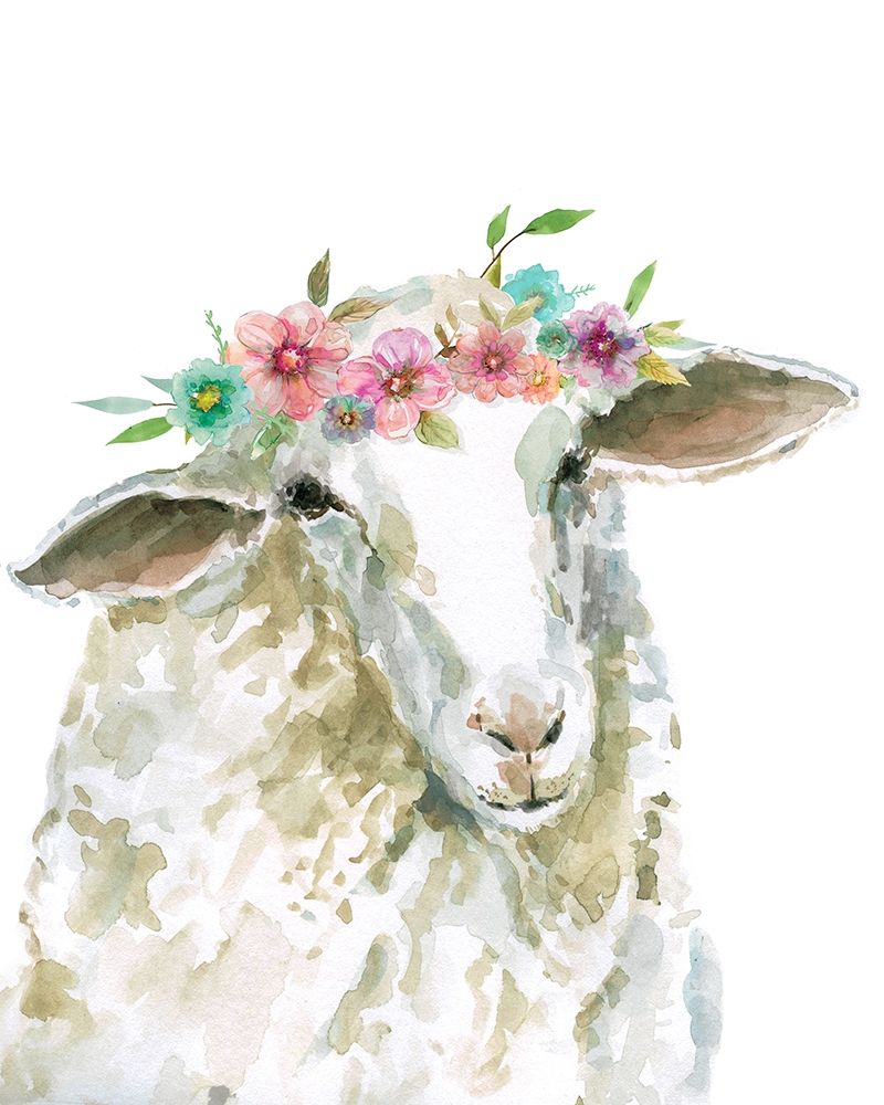 Flower Crown Sheep art print by Carol Robinson for $57.95 CAD