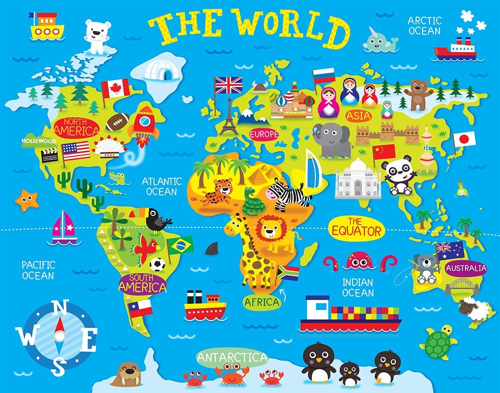 World Map art print by Jennie Bradley for $57.95 CAD