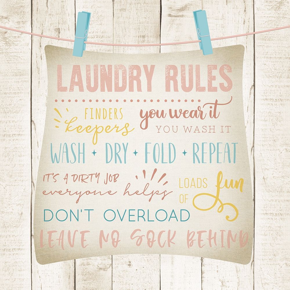 Laundry Rules art print by CAD Designs for $57.95 CAD