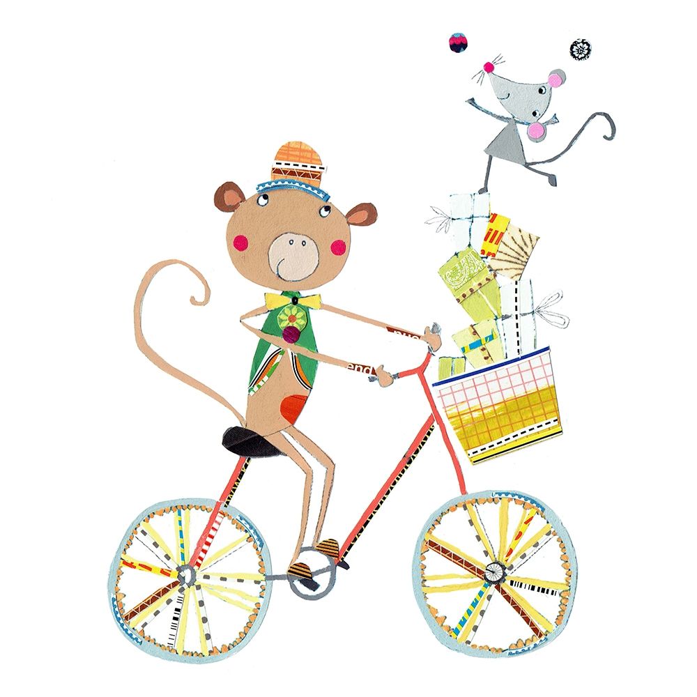 Circus Monkey art print by Kate and Elizabeth Pope for $57.95 CAD