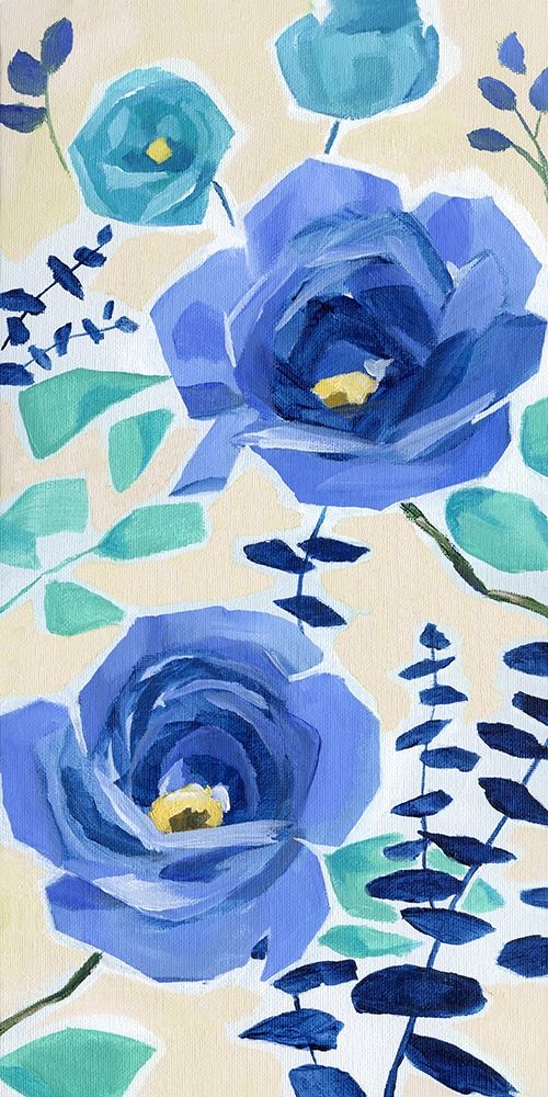 Blue Modern Garden I art print by Nan for $57.95 CAD