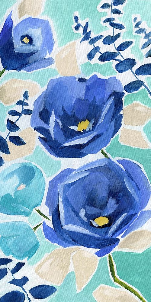 Blue Modern Garden II art print by Nan for $57.95 CAD