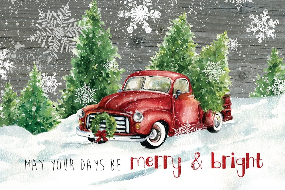 Merry and Bright Christmas Truck art print by Carol Robinson for $57.95 CAD