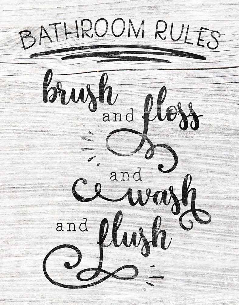 Bathroom Rules art print by CAD Designs for $57.95 CAD