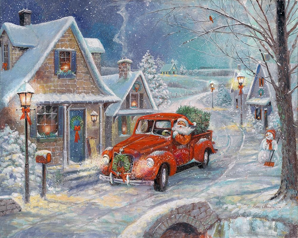 Santas Tree Farm art print by Ruane Manning for $57.95 CAD