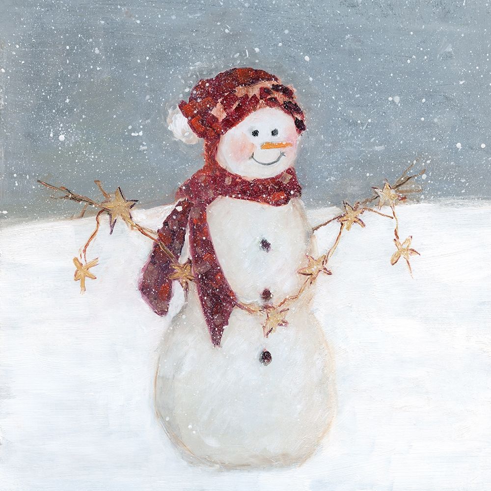 Starry Snowman art print by Sally Swatland for $57.95 CAD