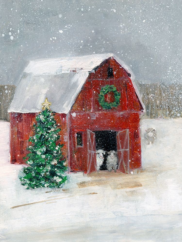 Christmas on the Farm I art print by Sally Swatland for $57.95 CAD