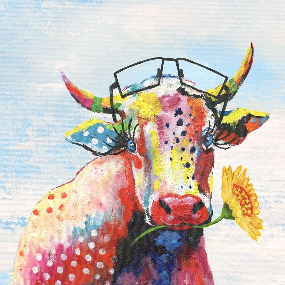 Groovy Cow and Sky art print by Tava Studios for $57.95 CAD