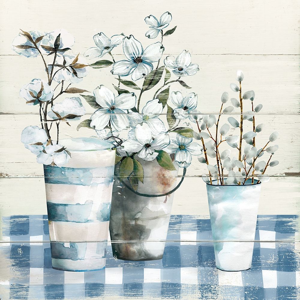 Gingham Blues art print by Carol Robinson for $57.95 CAD