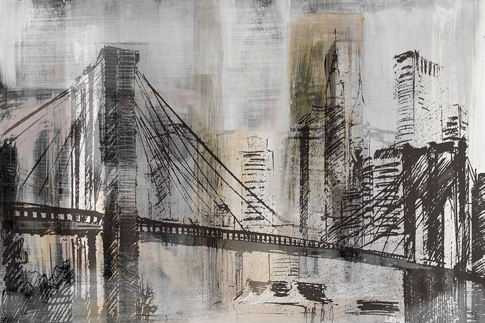 Brooklyn Bridge Twilight Detail art print by Susan Jill for $57.95 CAD