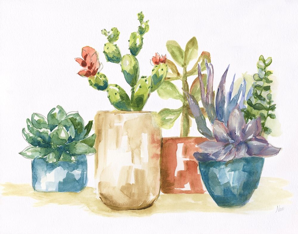 Summer Succulents I art print by Nan for $57.95 CAD
