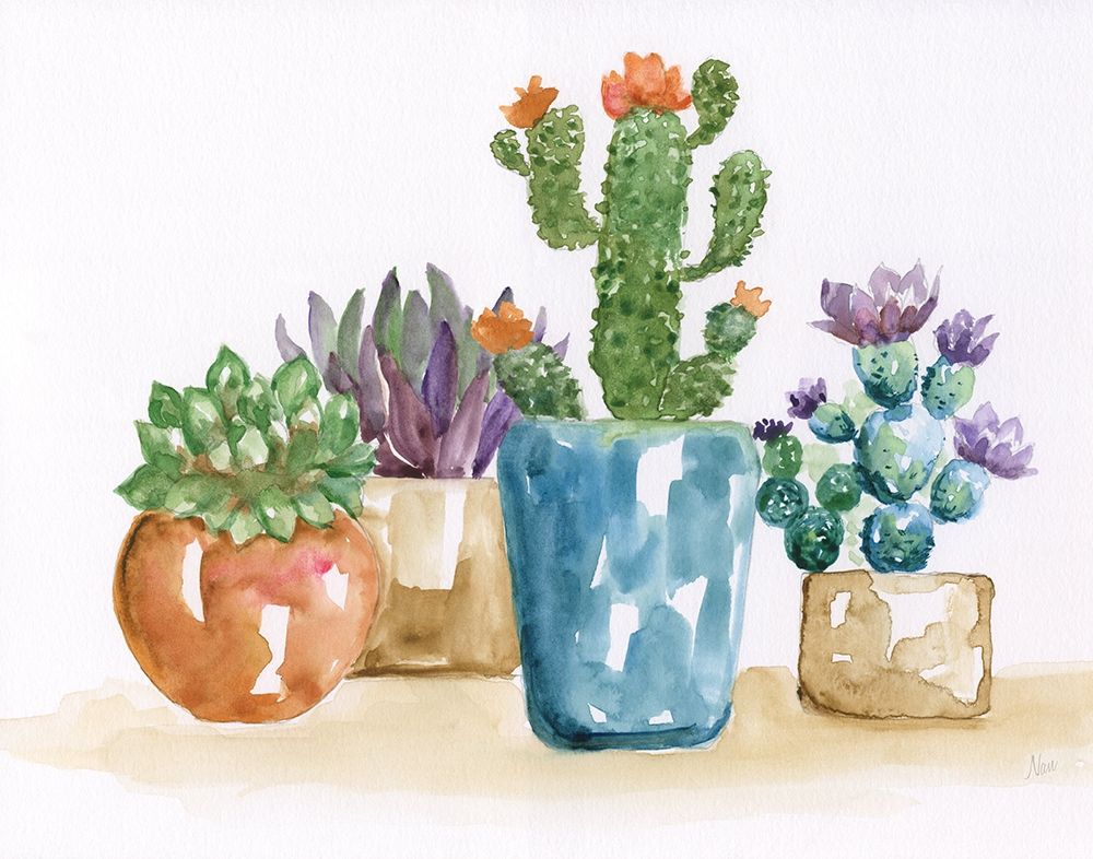 Summer Succulents II art print by Nan for $57.95 CAD
