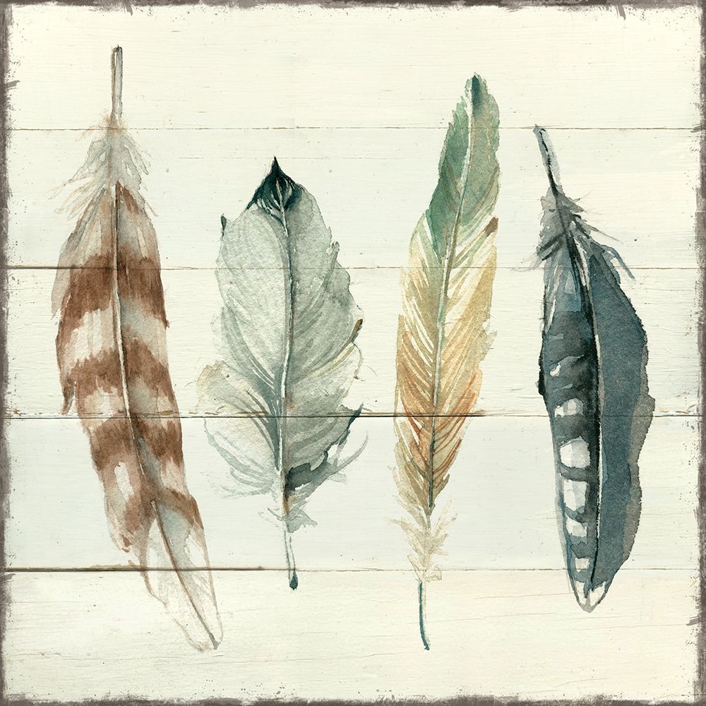 Shiplap Feathers I art print by Carol Robinson for $57.95 CAD