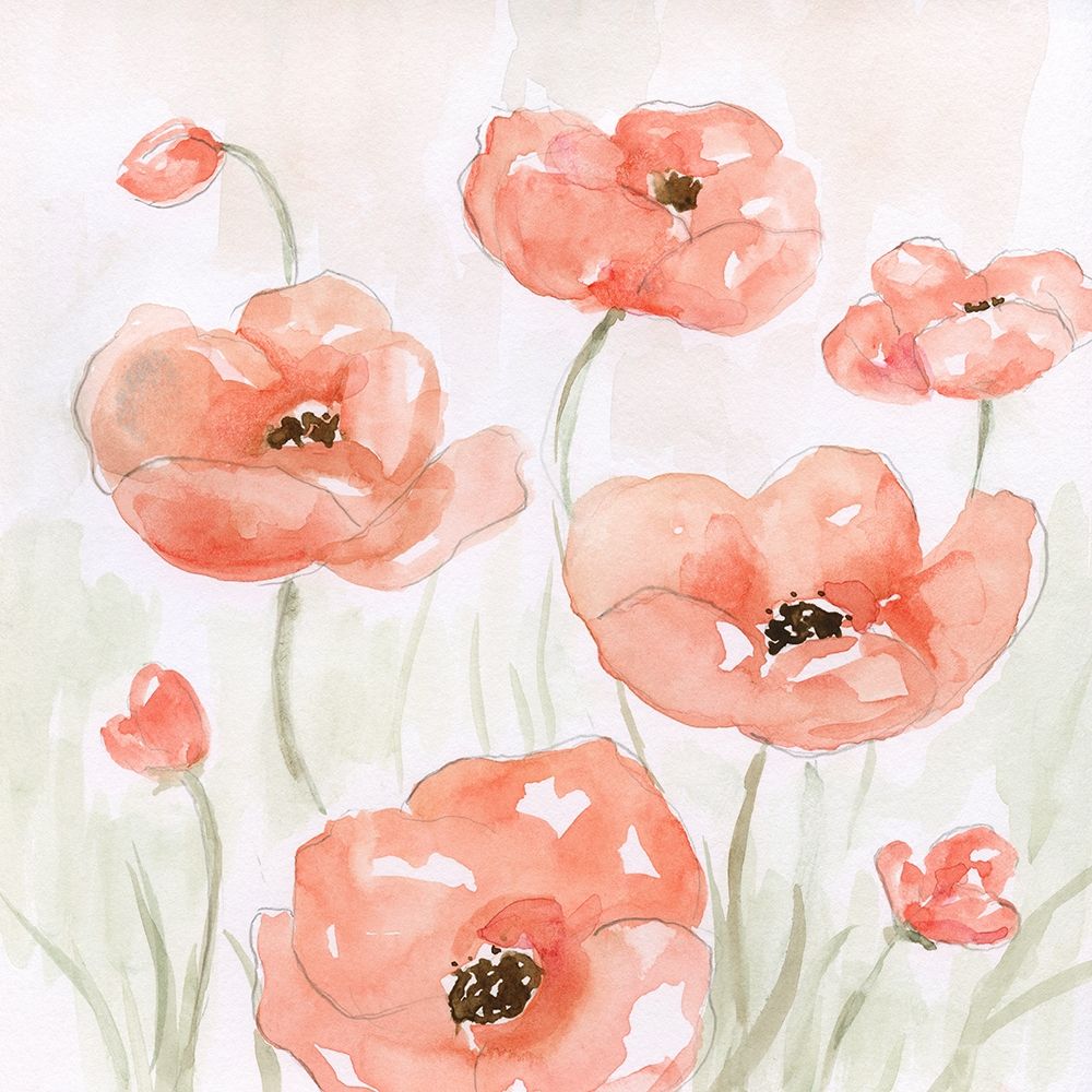 Spring Poppies II art print by Nan for $57.95 CAD