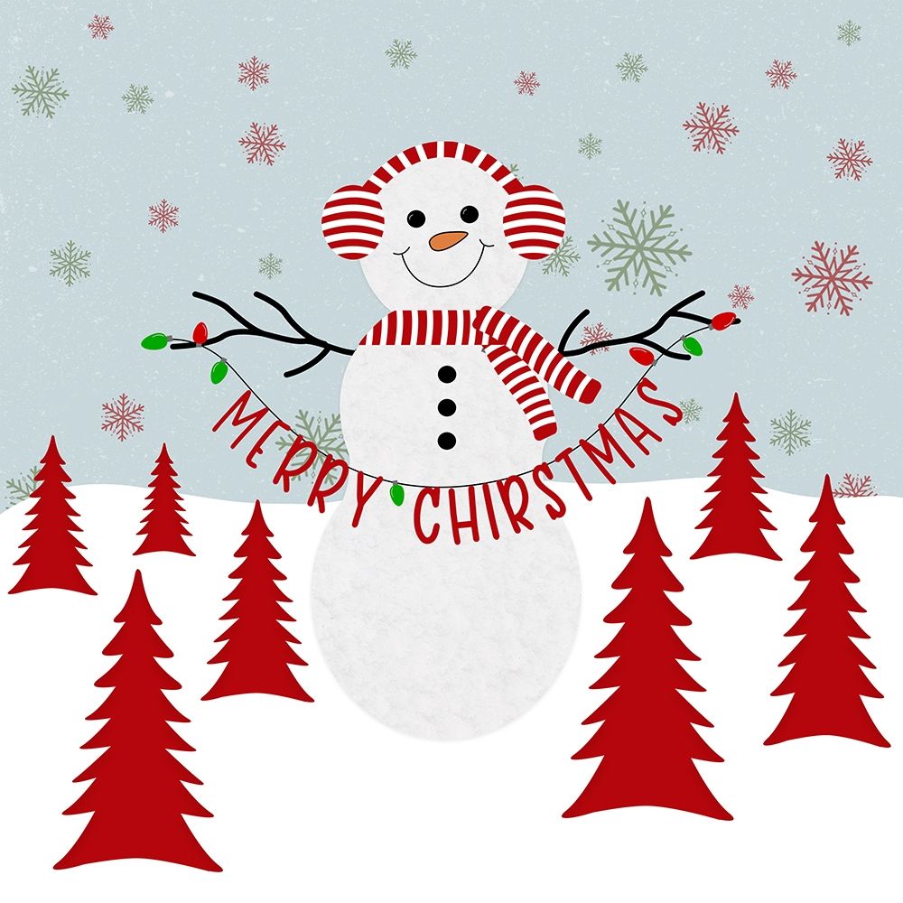 Merry Christmas Snowman art print by Natalie Carpentieri for $57.95 CAD