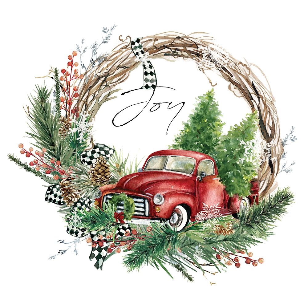 Joy Truck Wreath art print by Carol Robinson for $57.95 CAD