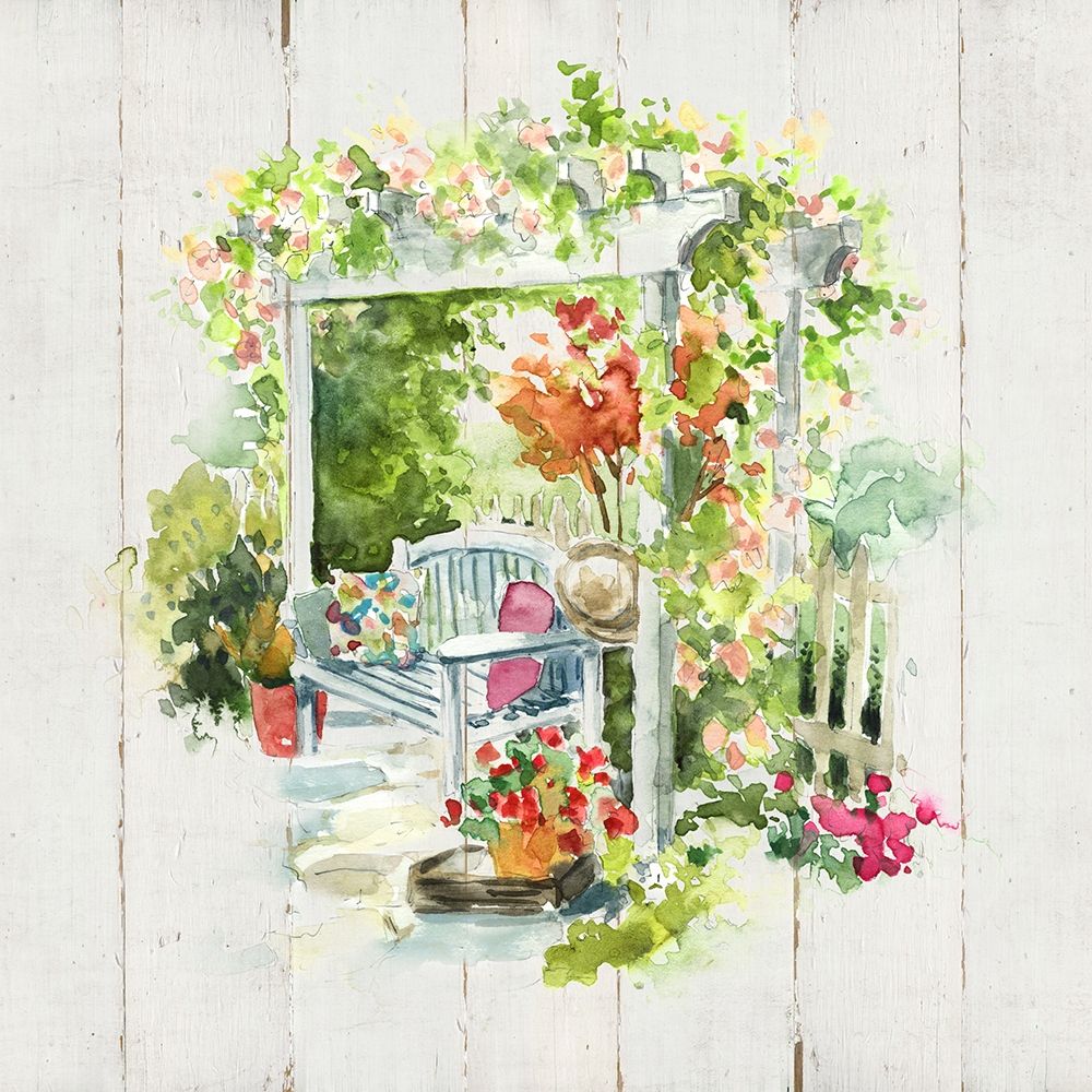 Shiplap Garden Retreat art print by Carol Robinson for $57.95 CAD