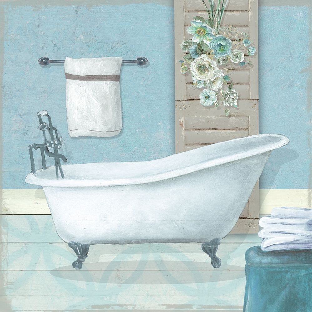 Teal Bath I art print by Carol Robinson for $57.95 CAD