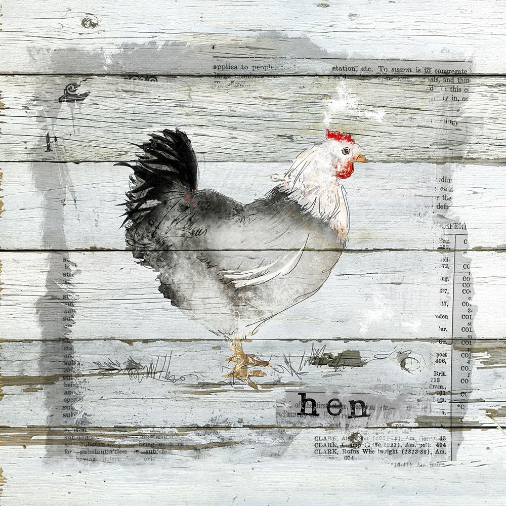Farmhouse Collage Hen art print by Carol Robinson for $57.95 CAD