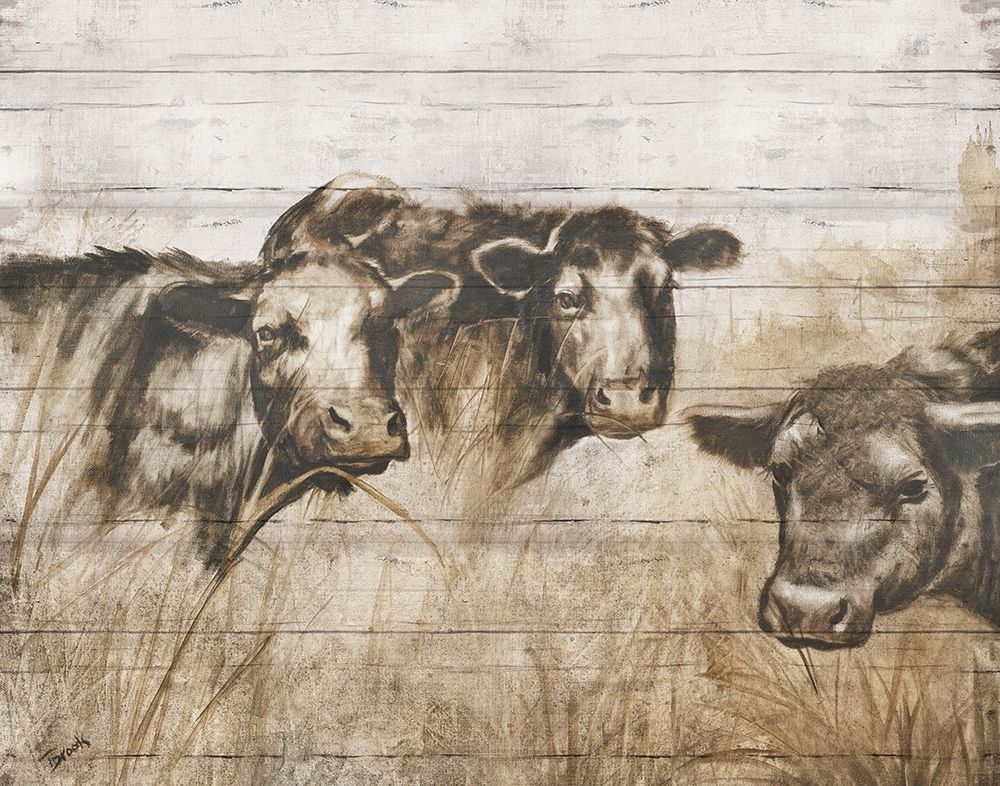 Sepia Cows art print by Donna Brooks for $57.95 CAD