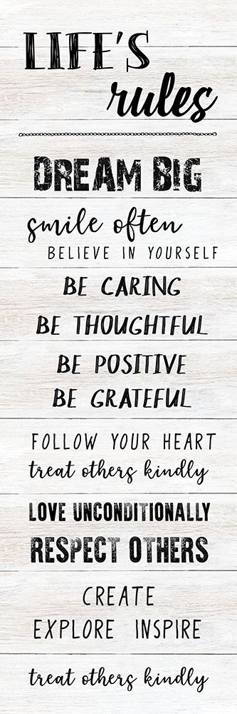 Lifes Rules art print by CAD Designs for $57.95 CAD