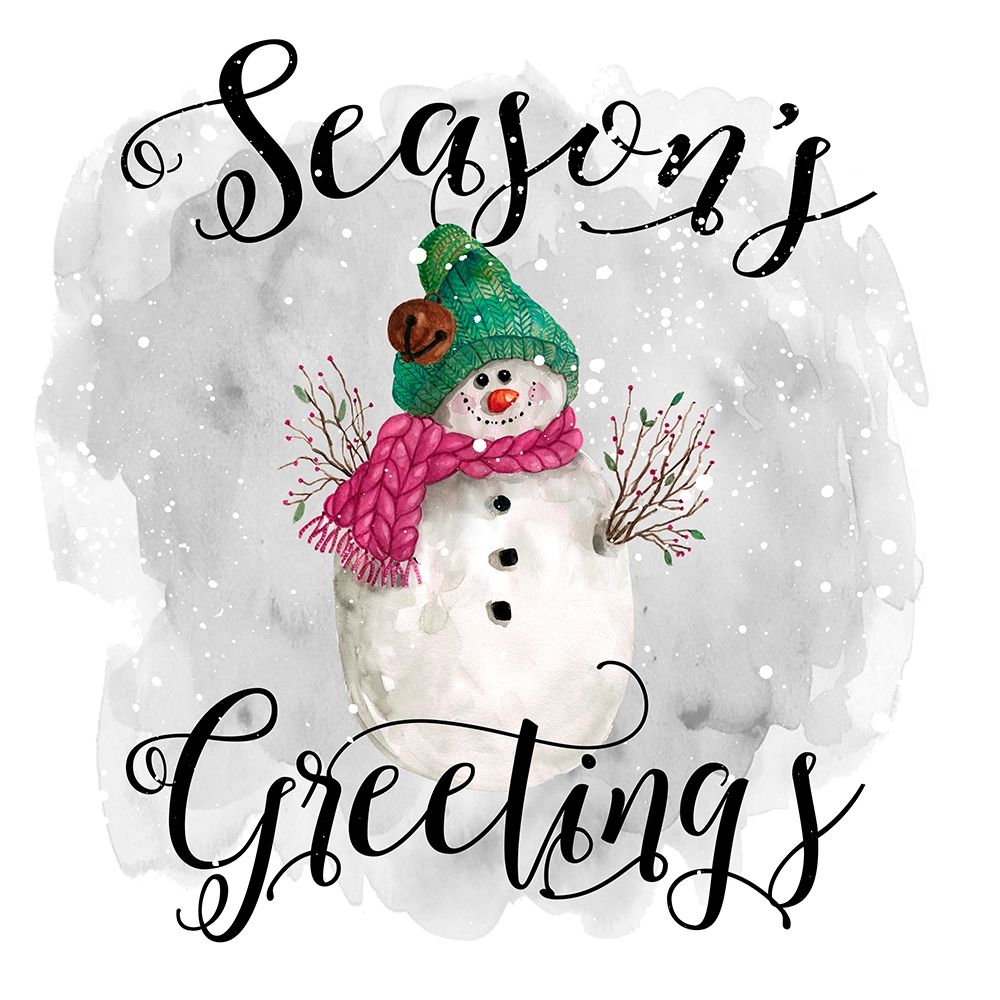 Snowman Seasons Greetings art print by Carol Robinson for $57.95 CAD