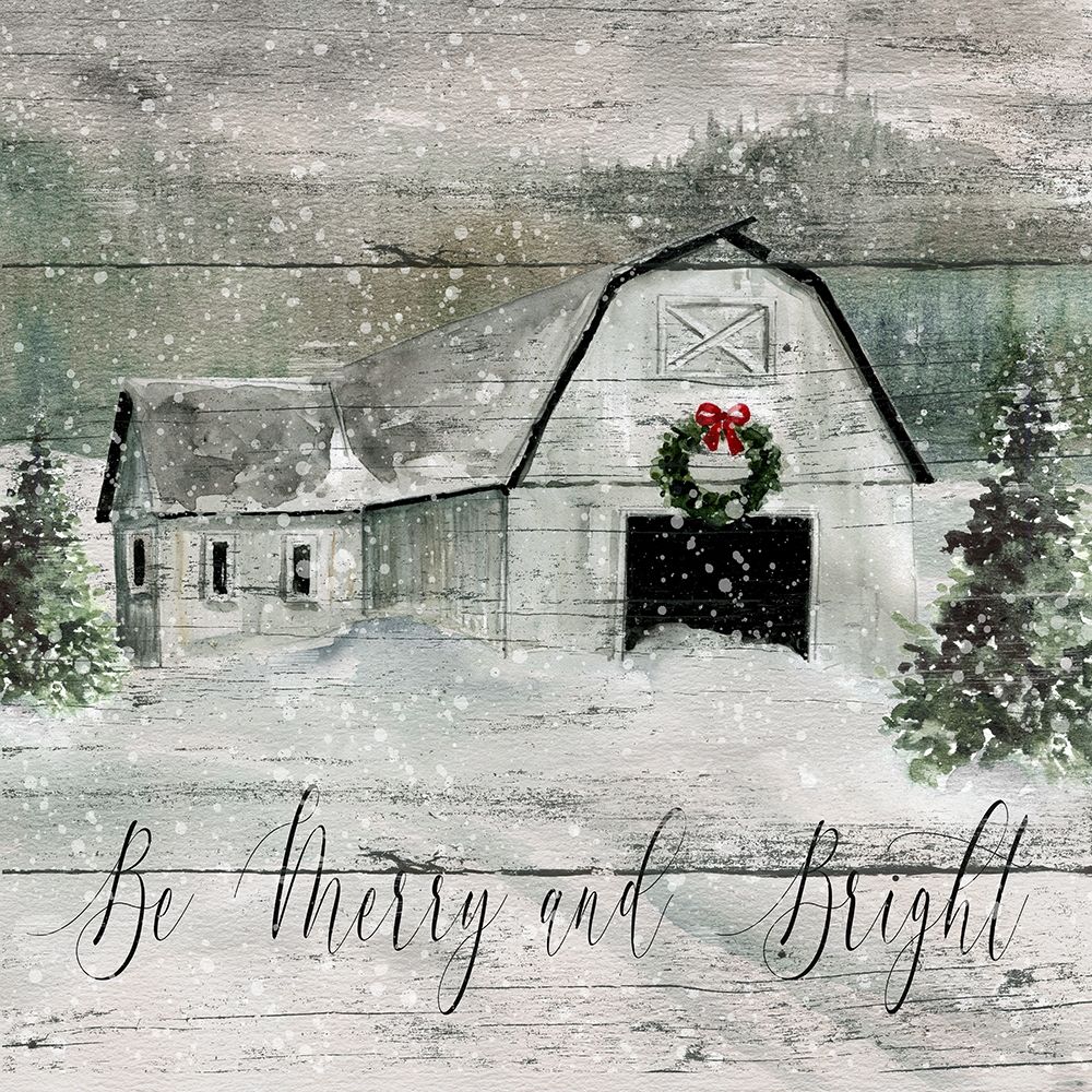Merry and Bright Barn art print by Carol Robinson for $57.95 CAD