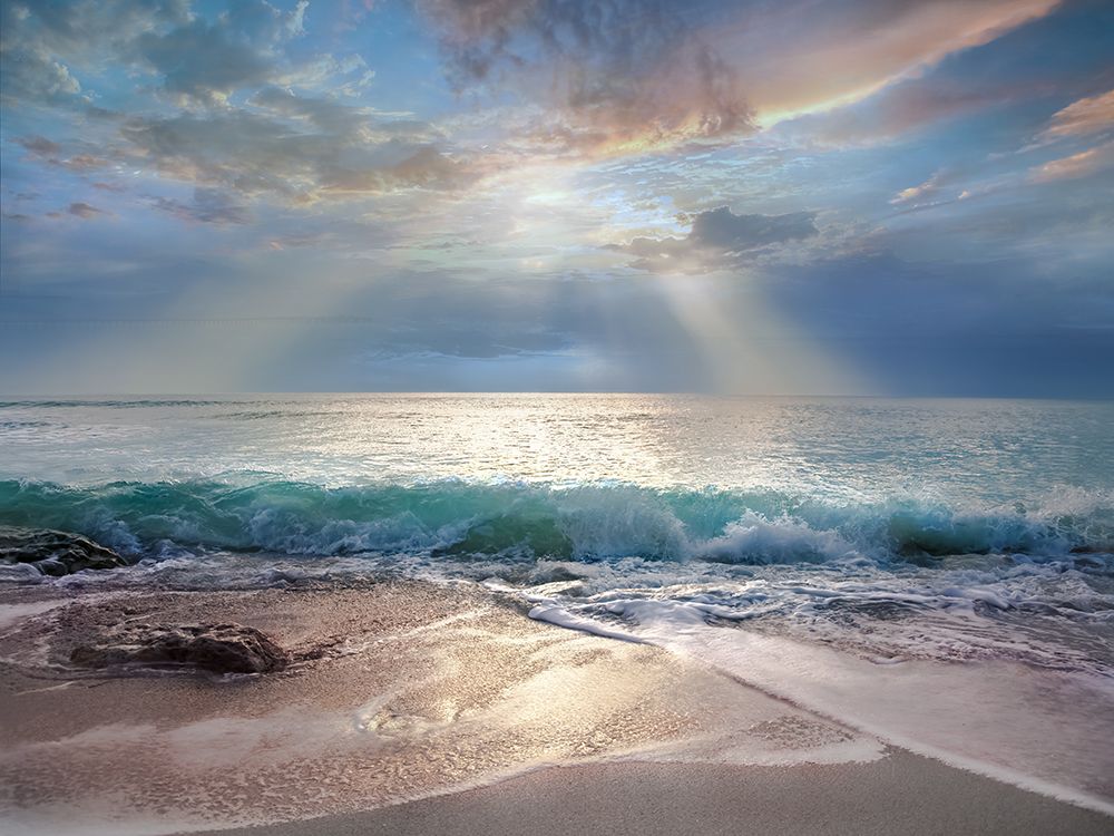 Aqua Blue Morning art print by Mike Calascibetta for $57.95 CAD