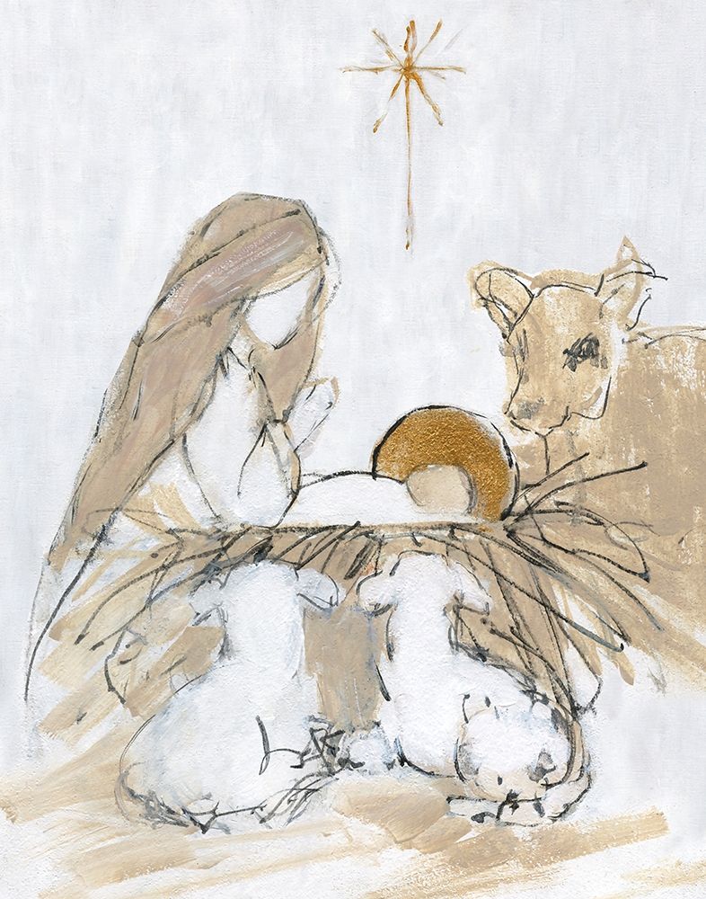 Holy Night Manger art print by Sally Swatland for $57.95 CAD
