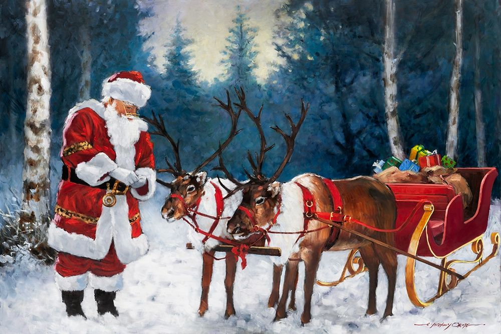 Santa Prepping the Team art print by E. Anthony Orme for $57.95 CAD