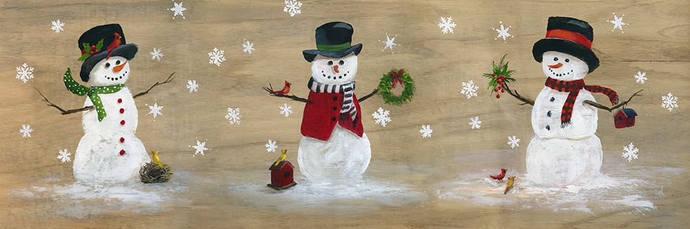 Wooden Snowman Panel art print by Nan for $57.95 CAD